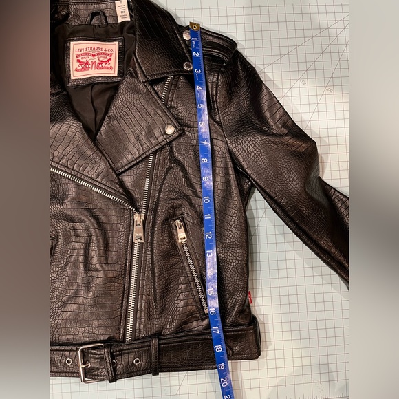 Levi’s black croc faux leather moto jacket - Picture 14 of 15